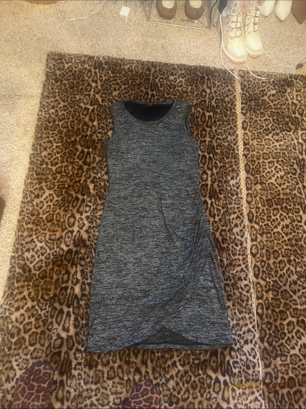 Apt. 9 Sleeveless Heathered Charcoal Sheath Dress